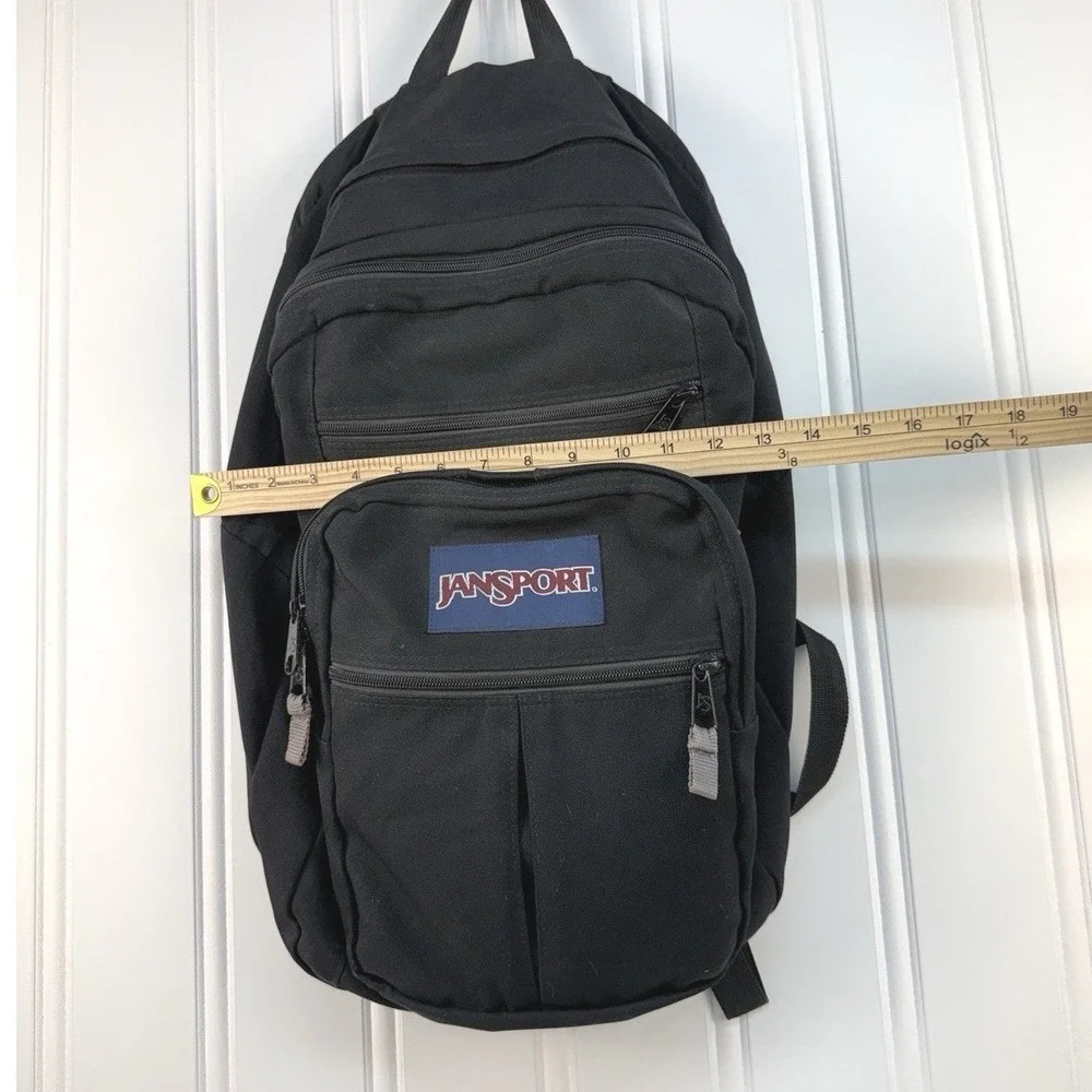 VTG Jansport Backpack Big Student XL School Sleeve Book Bag Black